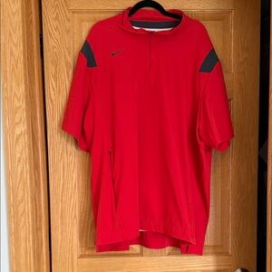 Nike Red Short-Sleeve Training Top with Black Accents